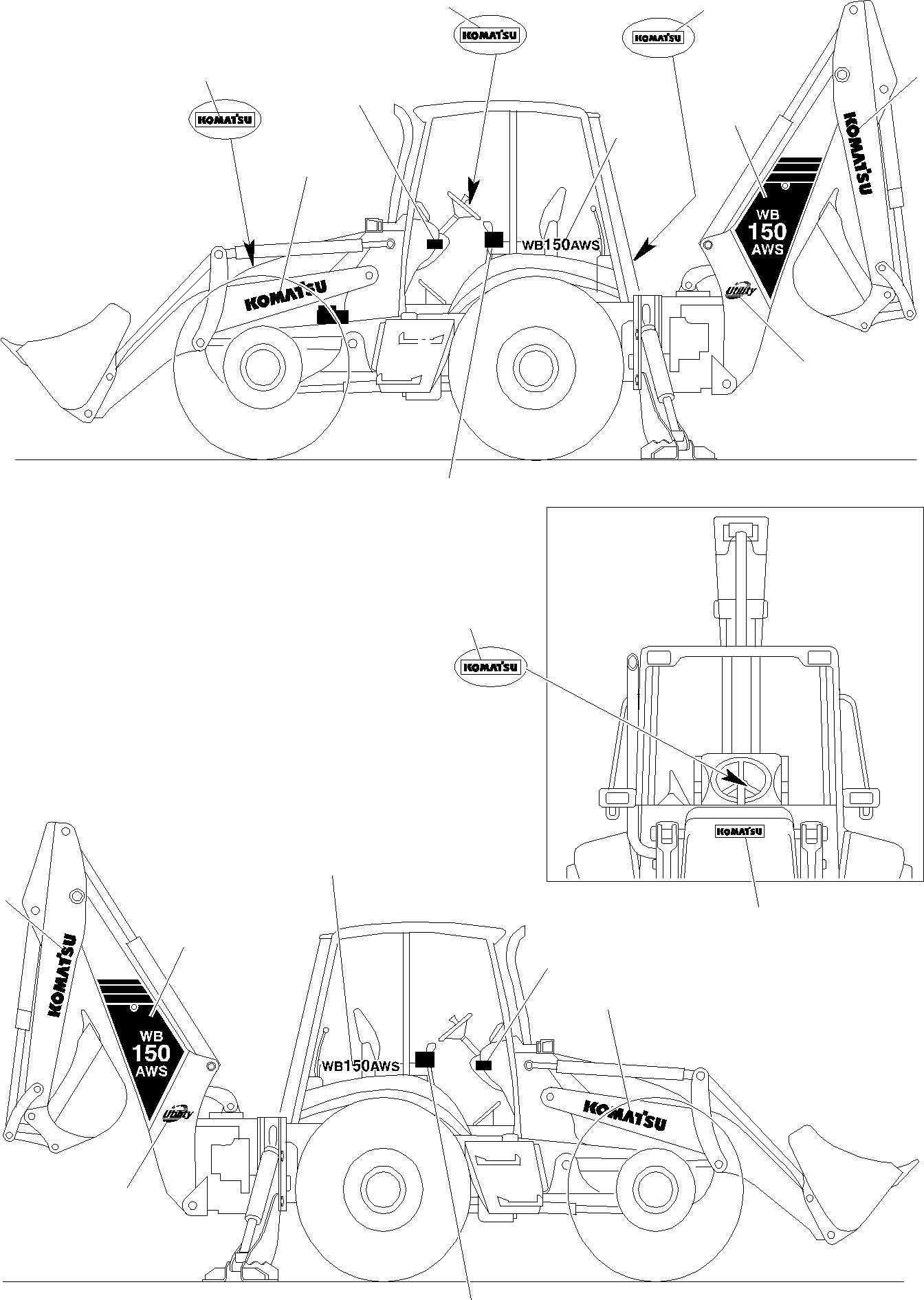 KIT, WB150AWS-2 BASIC STICKER 816206012 KOMATSU
