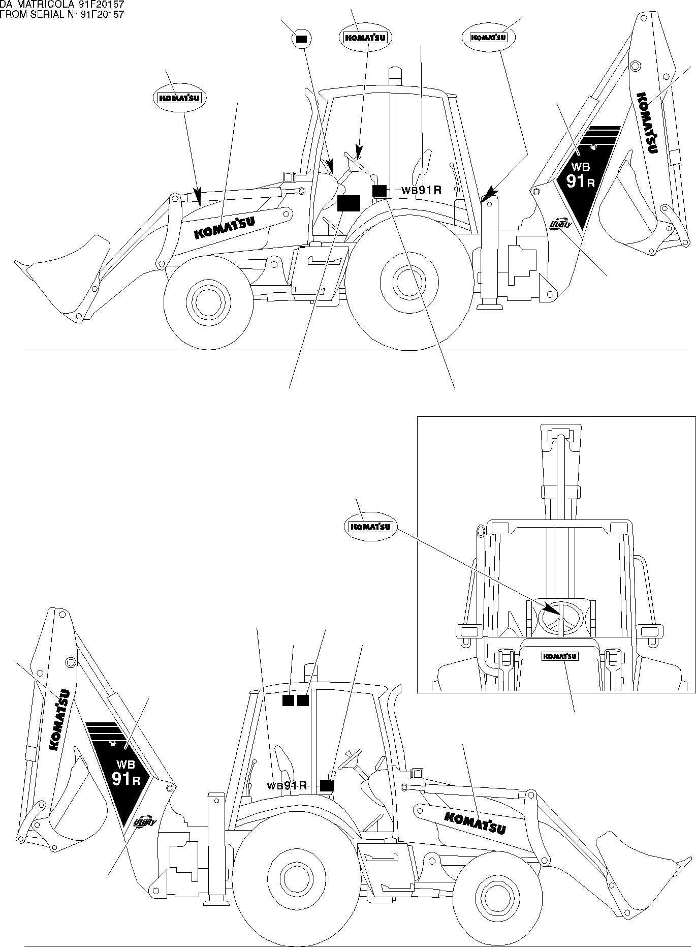 KIT, BASIC STICKER WB91R-2 816206008 KOMATSU
