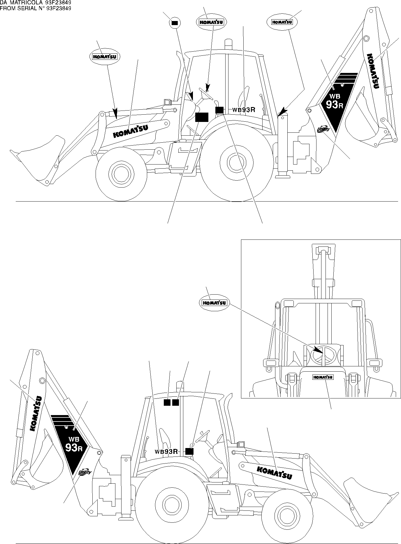 KIT, BASIC STICKER WB93R-2 816206009 KOMATSU
