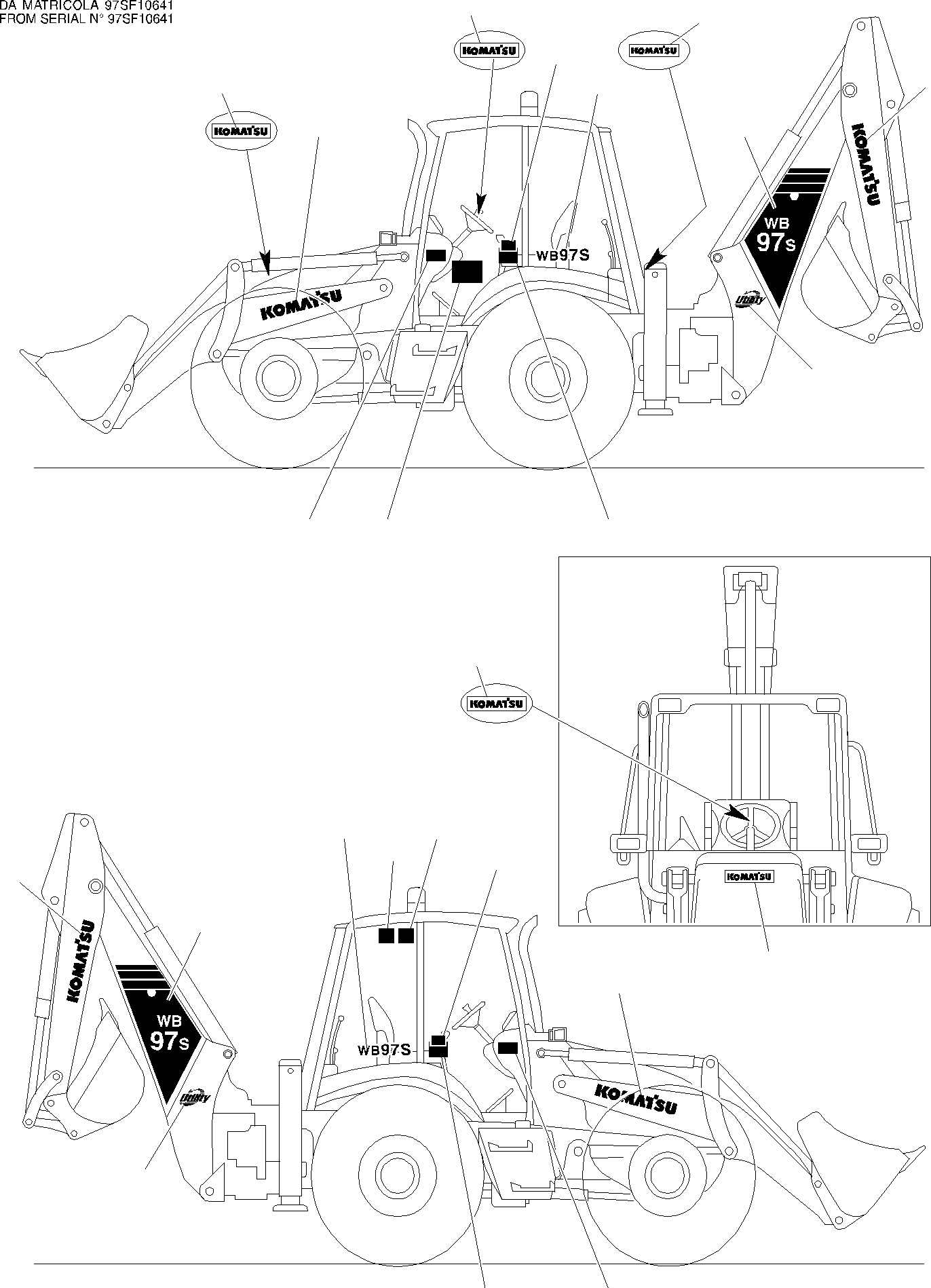 KIT, BASIC STICKER WB97S 816206011 KOMATSU