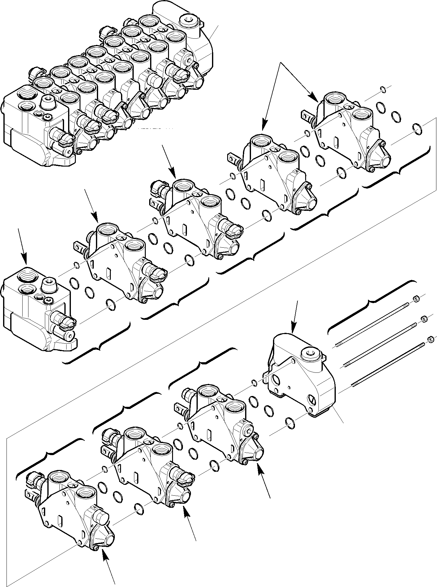 CONTROL VALVE, 7 SECTION 844020317 KOMATSU