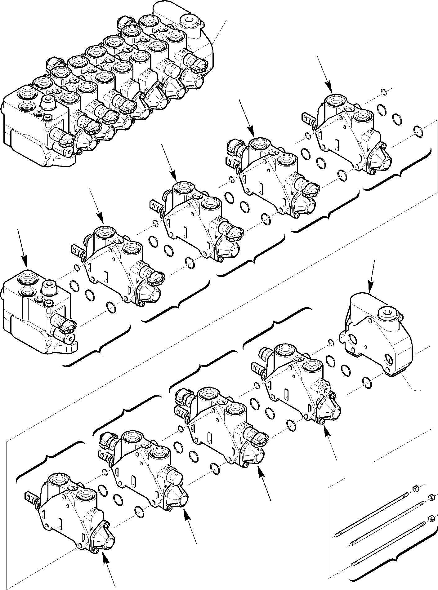 CONTROL VALVE, 8 SECTION 844020320 KOMATSU