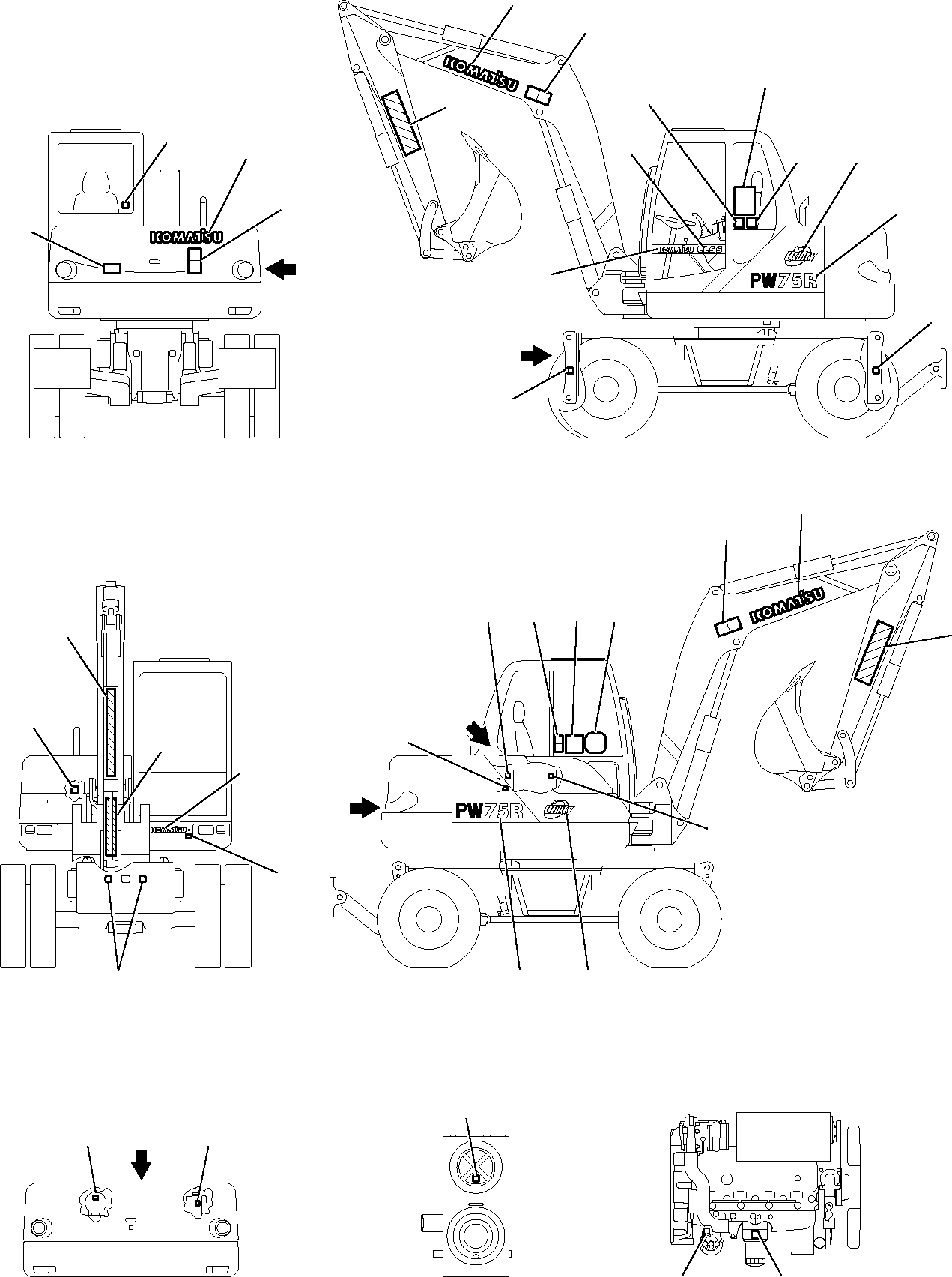 MARK PLATE KIT REFLEX REFLECTOR (ONLY FOR ITALY) 22E-98-11600 KOMATSU