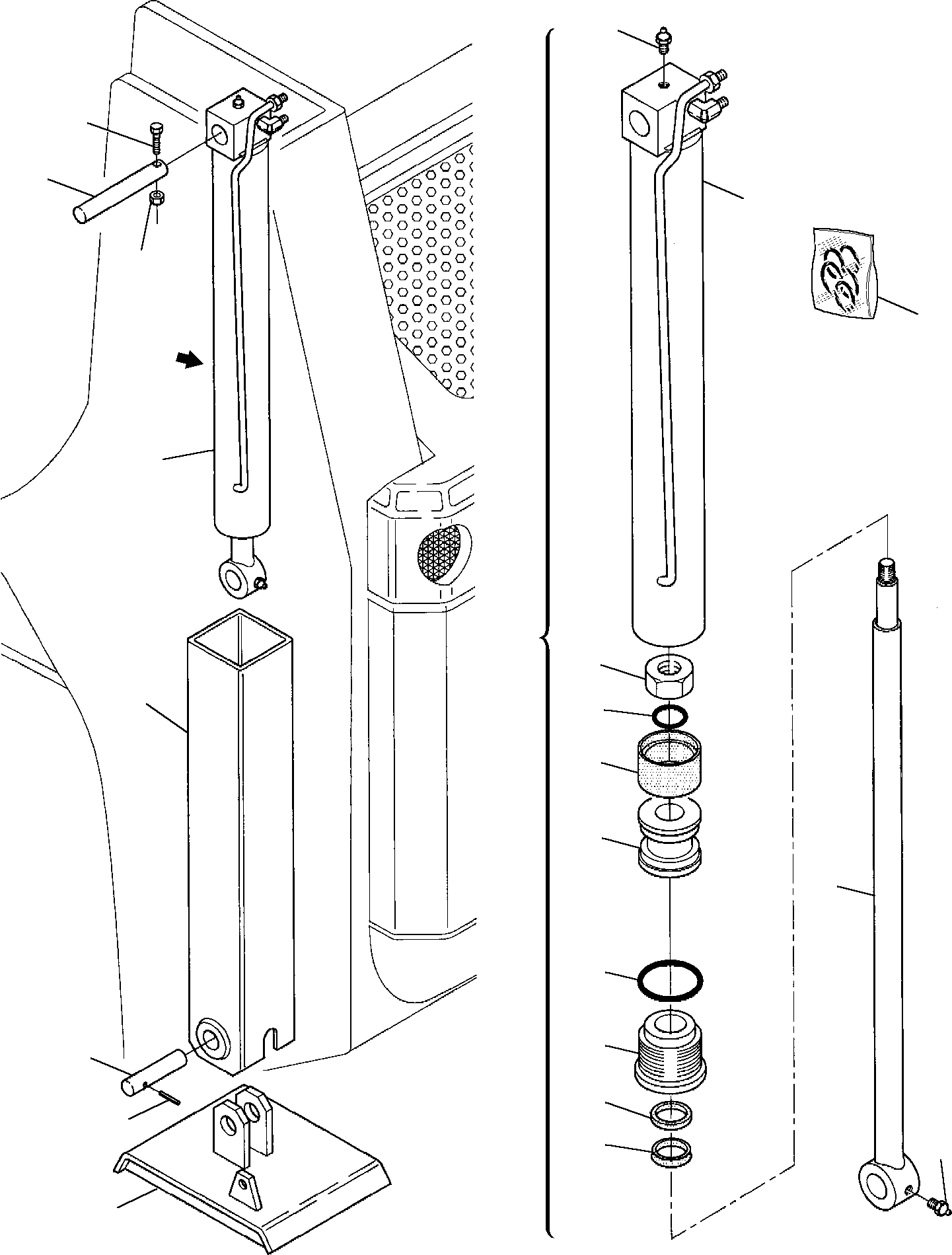 R.H. CYLINDER 334448058 KOMATSU