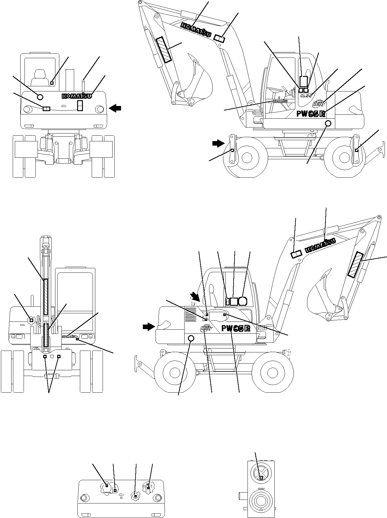 PLATE, LIFTING CAPACITY (WITH 1-PIECE BOOM) 21D-98-11980 KOMATSU
