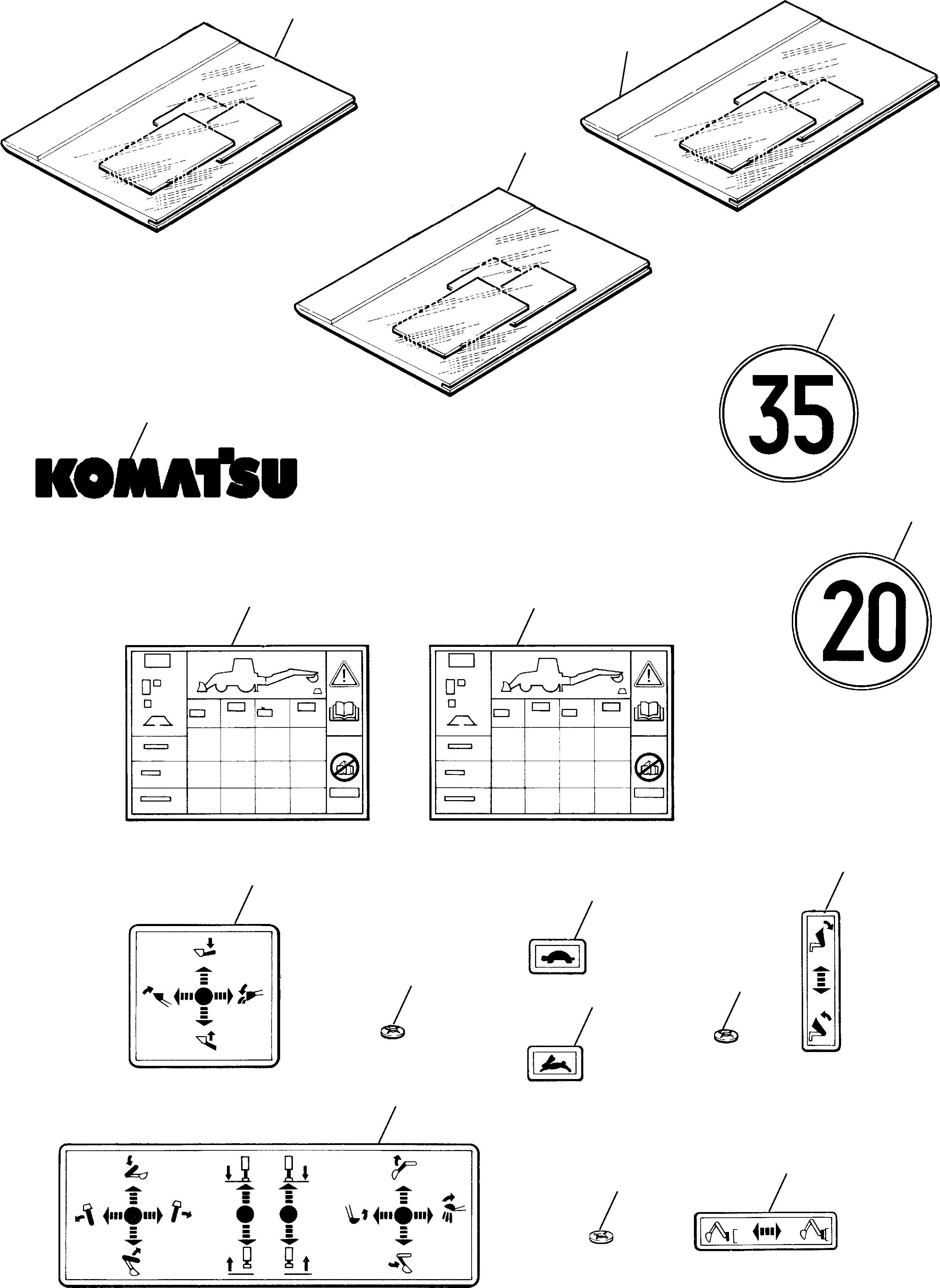 PLATE, OPERATING BACKHOE 314516604 KOMATSU