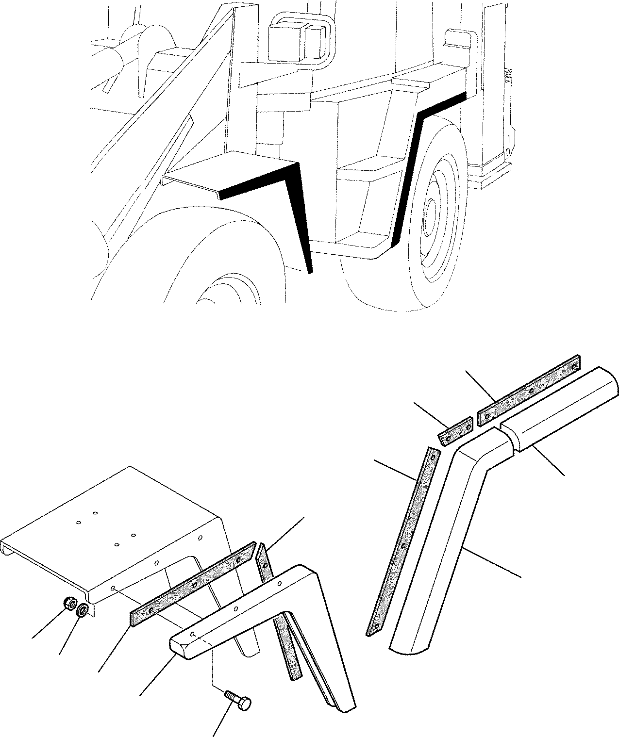 FRONT MUDGUARD, L.H. 360768601 KOMATSU