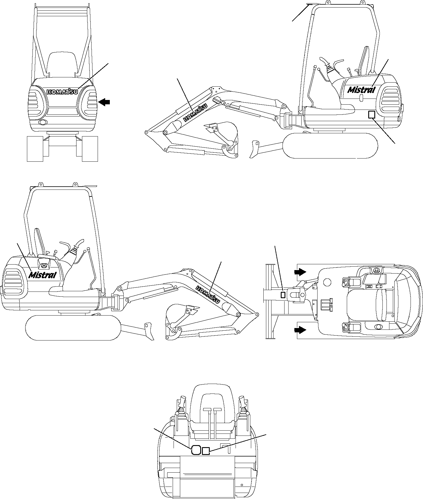 MARK PLATE, MISTRAL 3F05B2668 KOMATSU