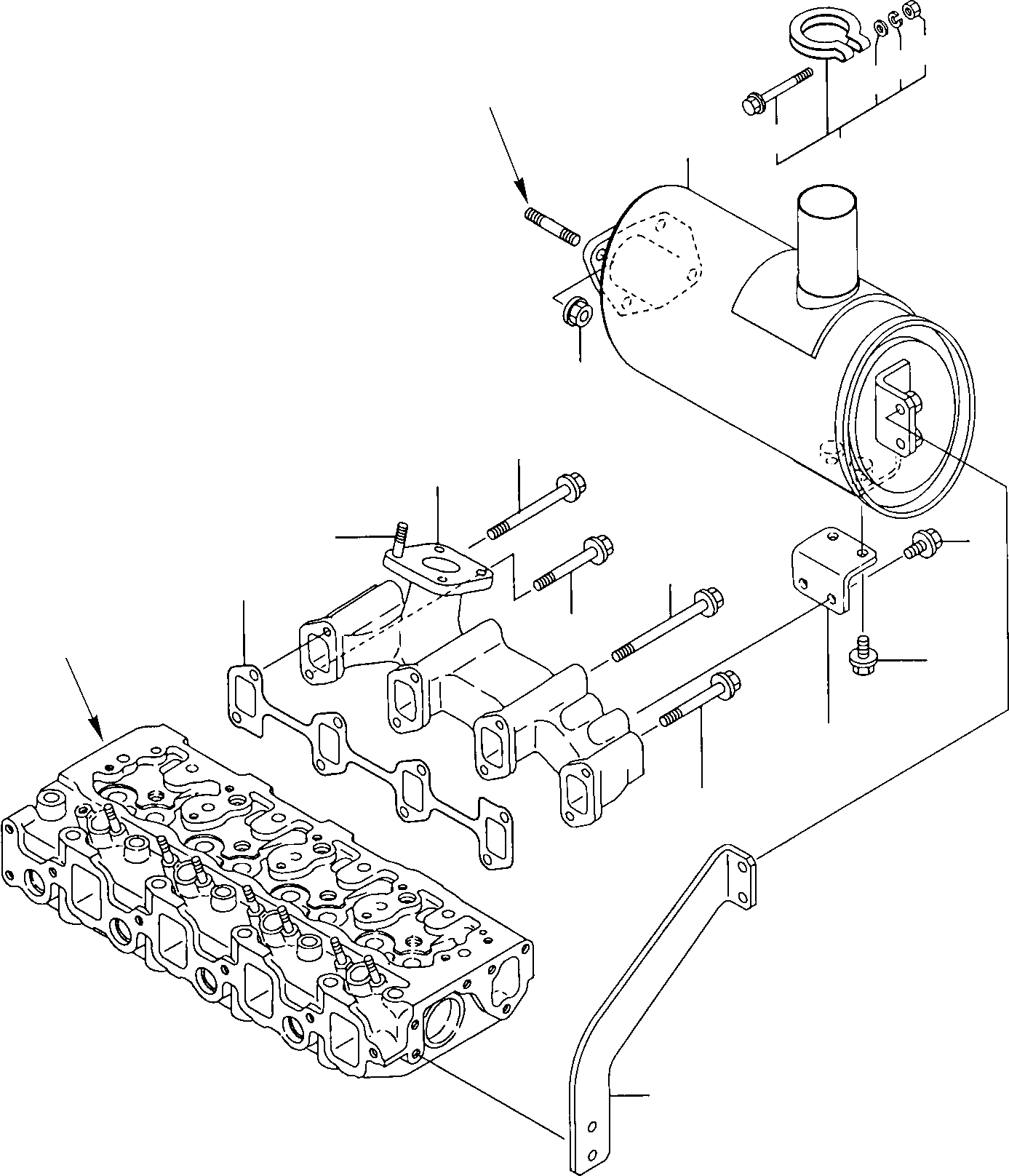 MANIFOLD, EXHAUST YM129403-13120 KOMATSU
