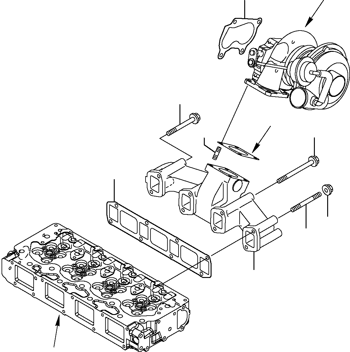 MANIFOLD, EXHAUST YM123908-13100 KOMATSU