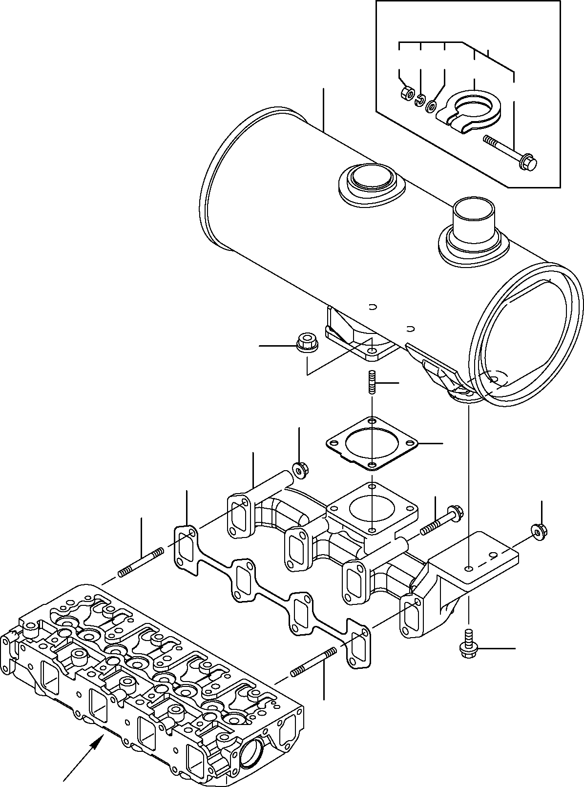MANIFOLD, EXHAUST YM129601-13110 KOMATSU