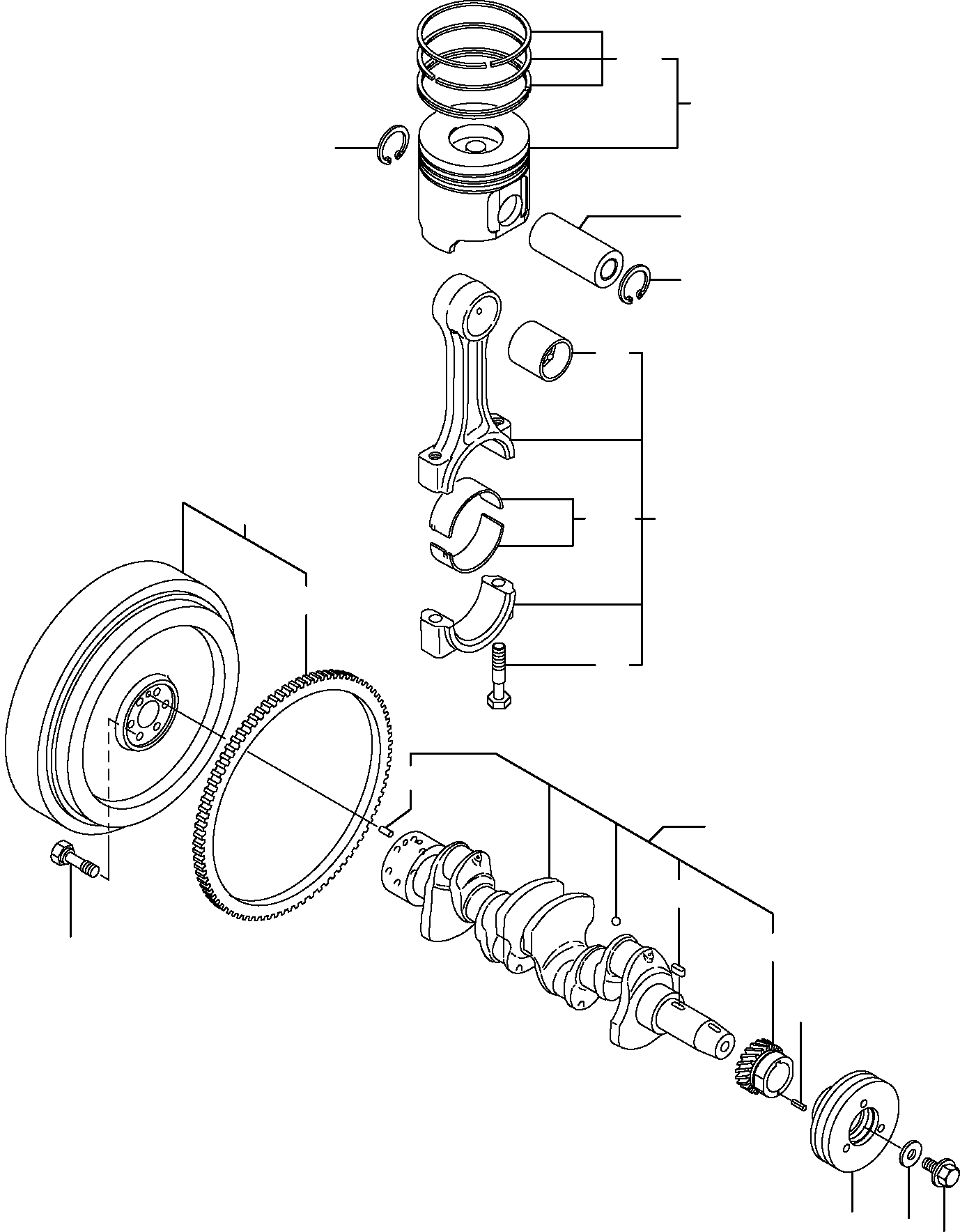 CRANKSHAFT, ASSEMBLY YM129508-21001 KOMATSU