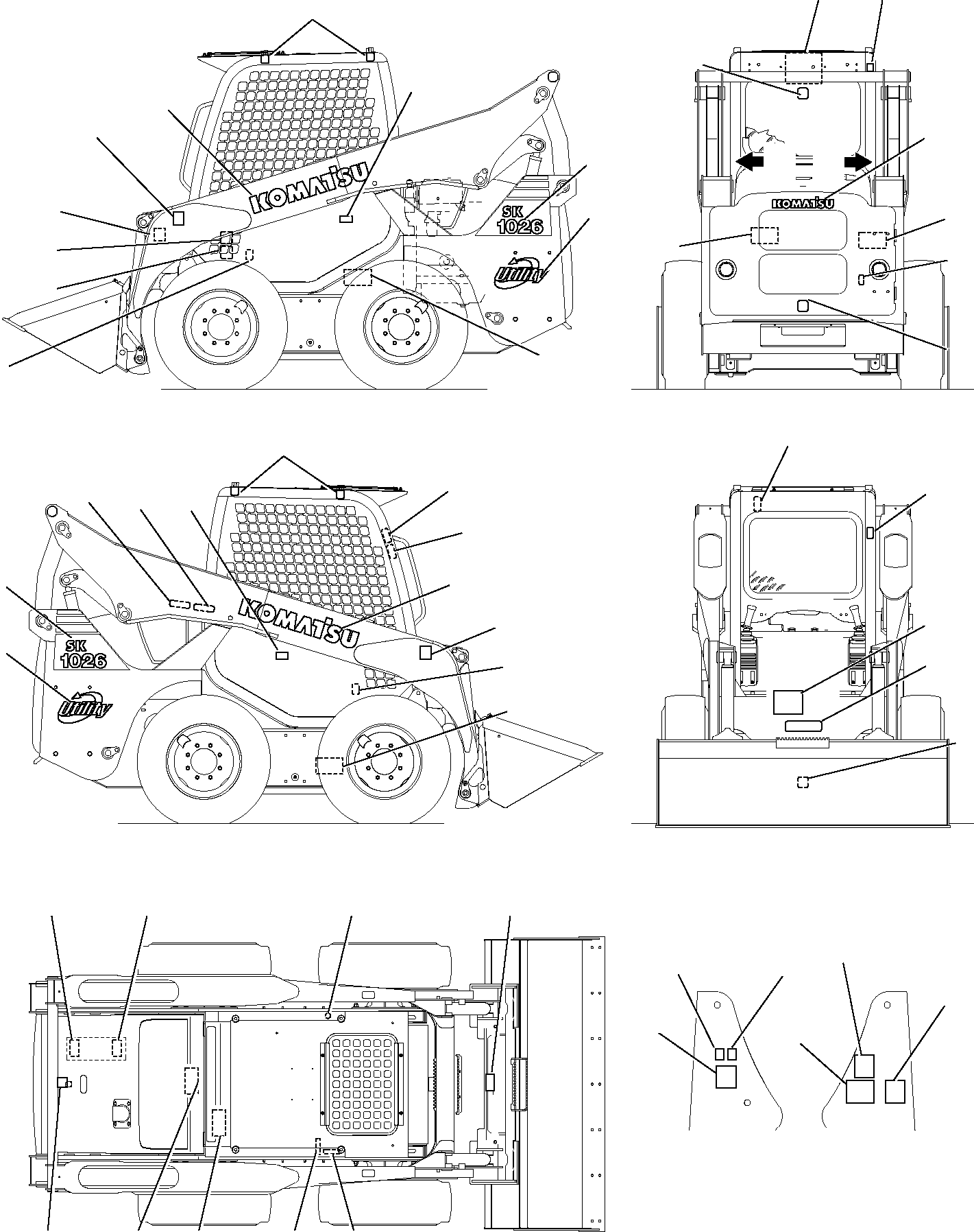 MARK PLATE, SK1020, R.H. 37C-98-17140 KOMATSU