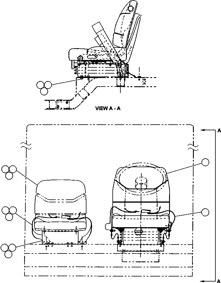 SEAT, OPERATOR (SEE INDEX) 561-57-A1150 KOMATSU