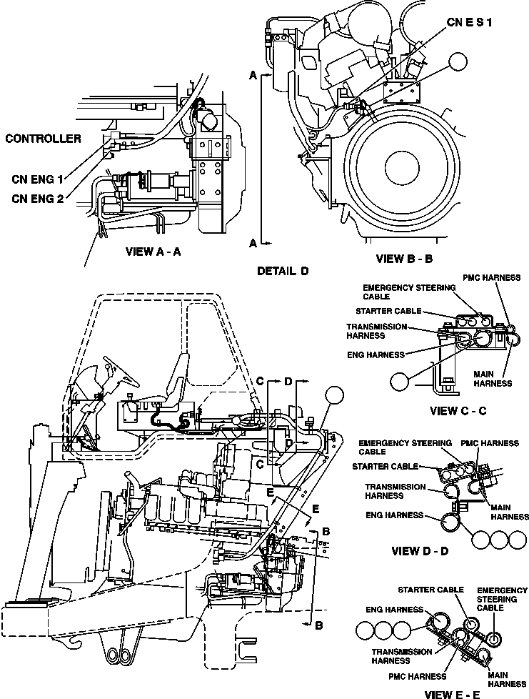 HARNESS, ENGINE CONTROL 561-44-71110 KOMATSU