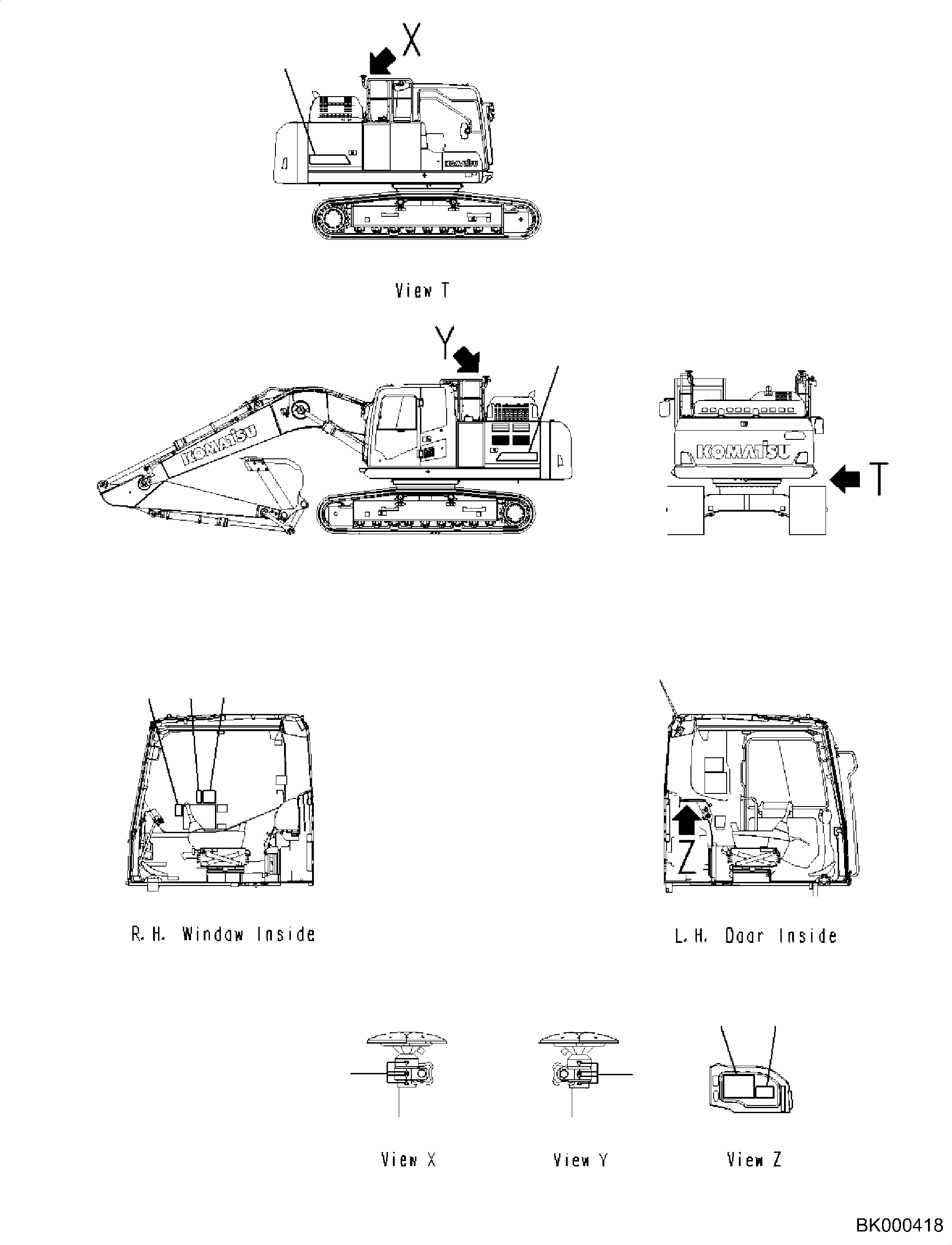 Mark, Triangle 2A5-00-21140 KOMATSU