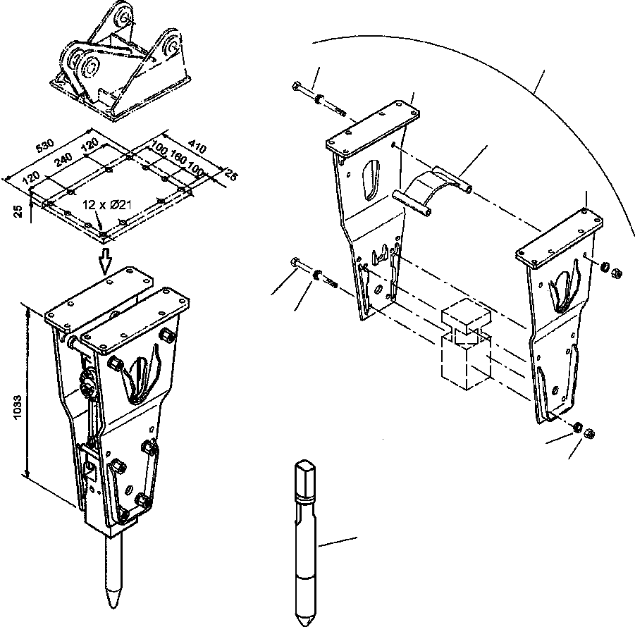 Long Moil Point (37 in) WG85579 KOMATSU