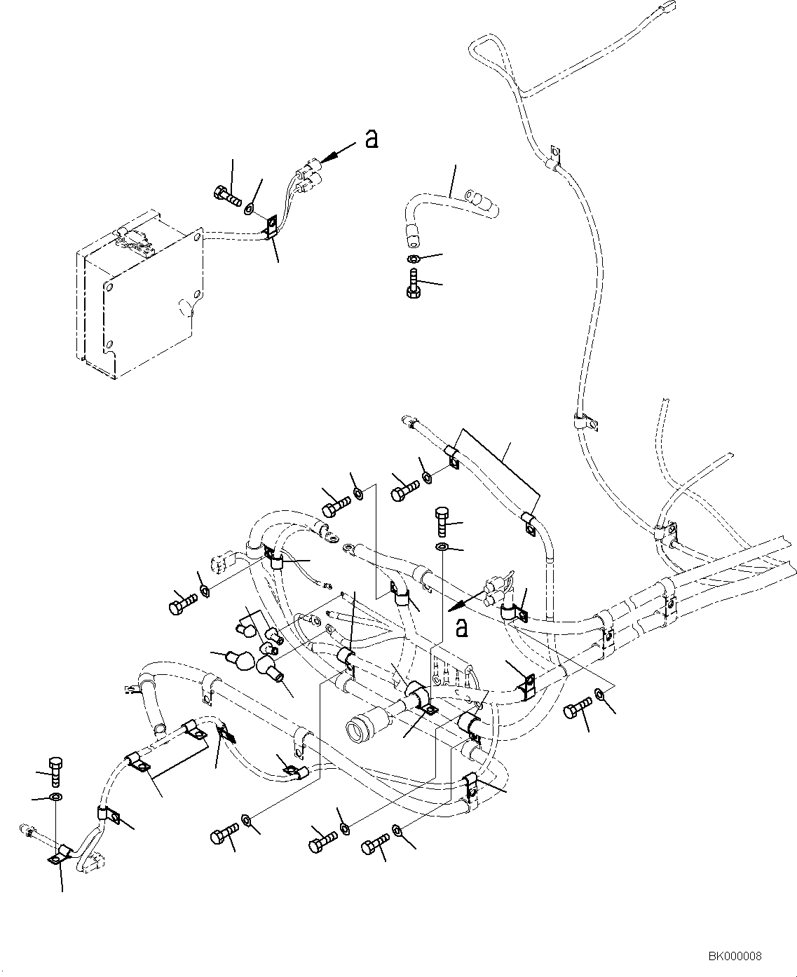 Cable, Ground(Cab,Floor, Wiring Harness Clamp and Ground) (08028-43045) KOMATSU