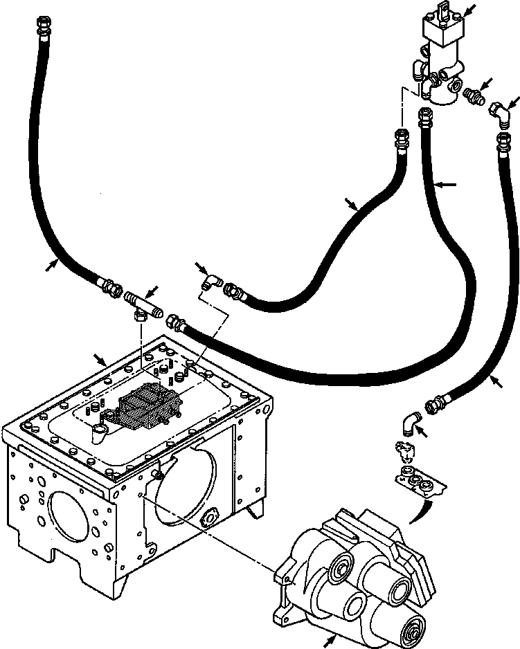 HOSE, P PORT IN BRAKE VALVE TO M PORT IN TRANS 660 867 C1 KOMATSU