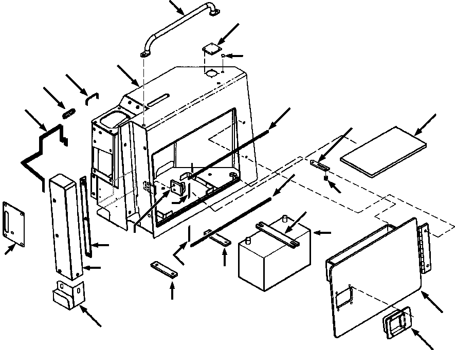 BATTERY AND MOUNTING 1306 959 H91 KOMATSU