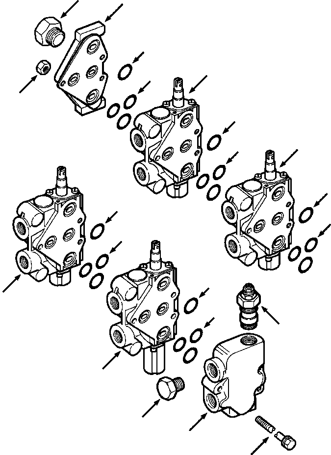 VALVE ASSEMBLY, FOUR SPOOL CONTROL 1277 082 H92 KOMATSU