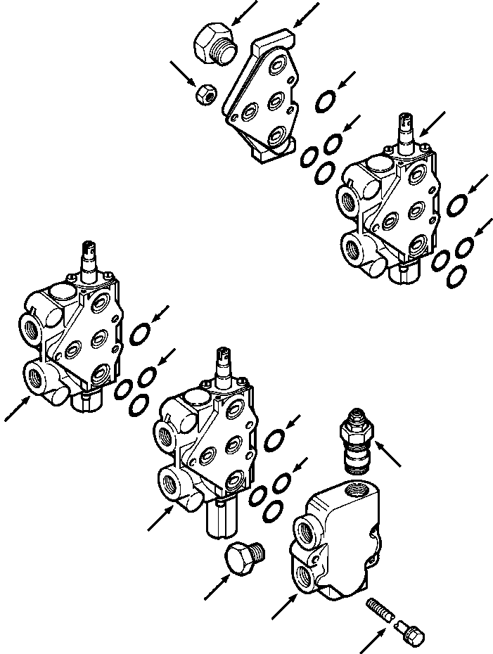 VALVE ASSEMBLY, THREE SPOOL CONTROL 1259 210 H92 KOMATSU