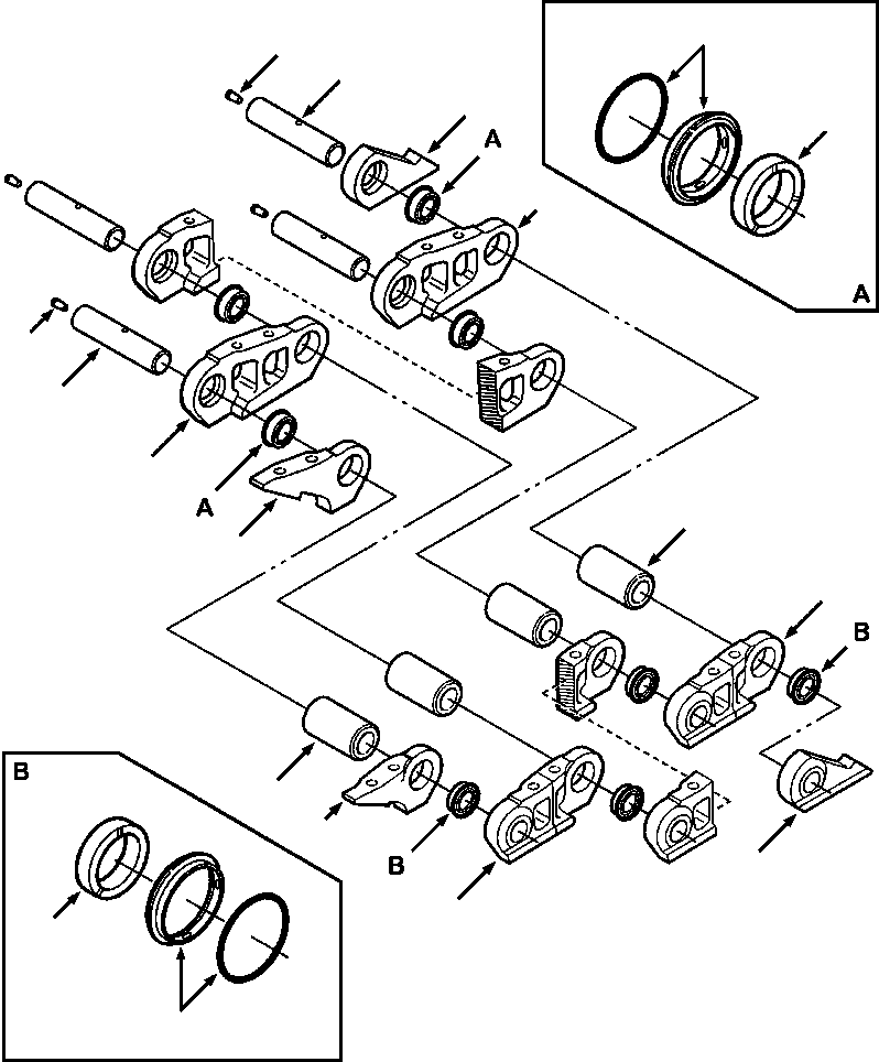 CHAIN WITH 15IN SHOES - MUD RELIEF 1237 159 H93 KOMATSU