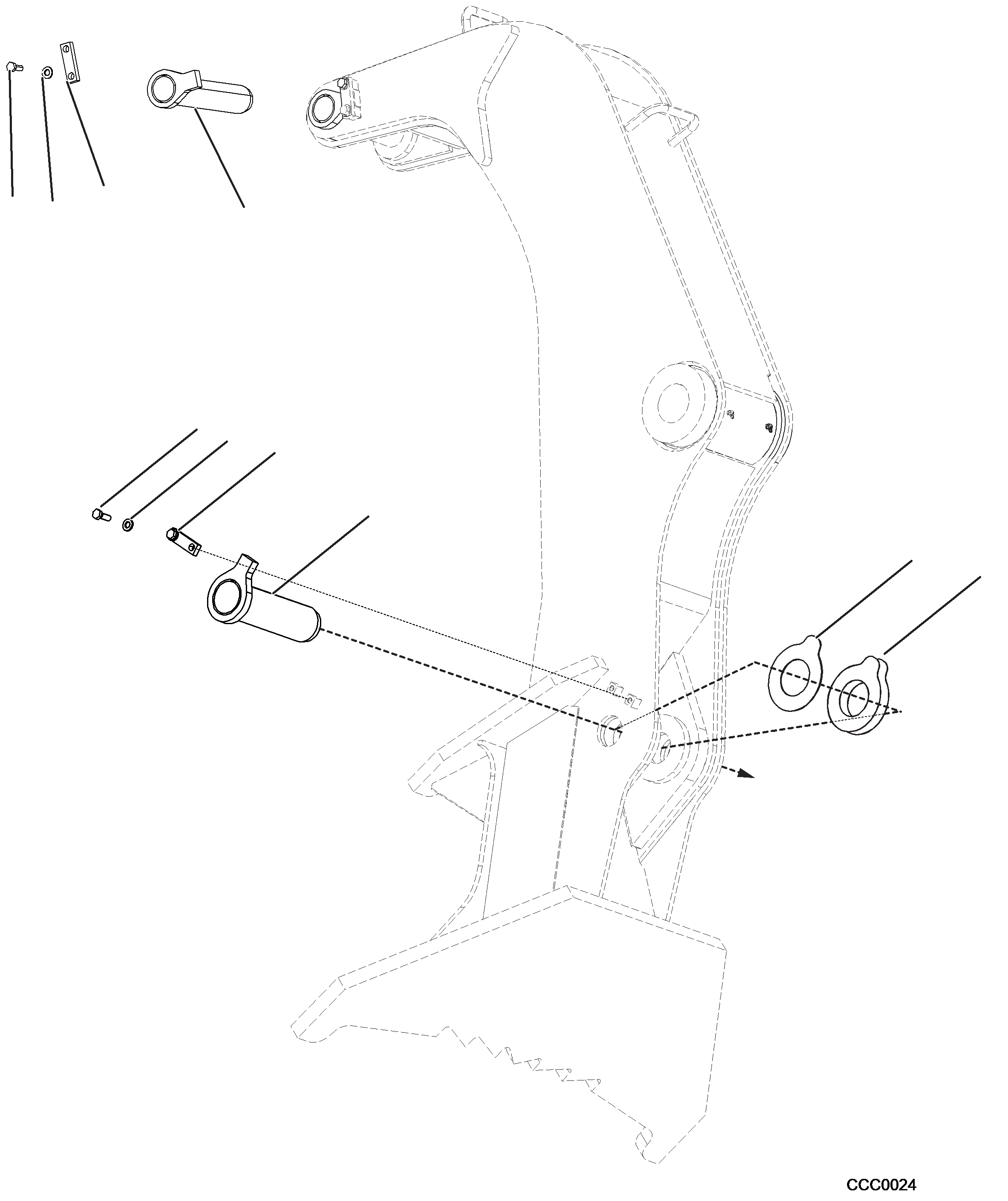 PIN, HEEL CYLINDER ROD END 206-70-U1280 KOMATSU
