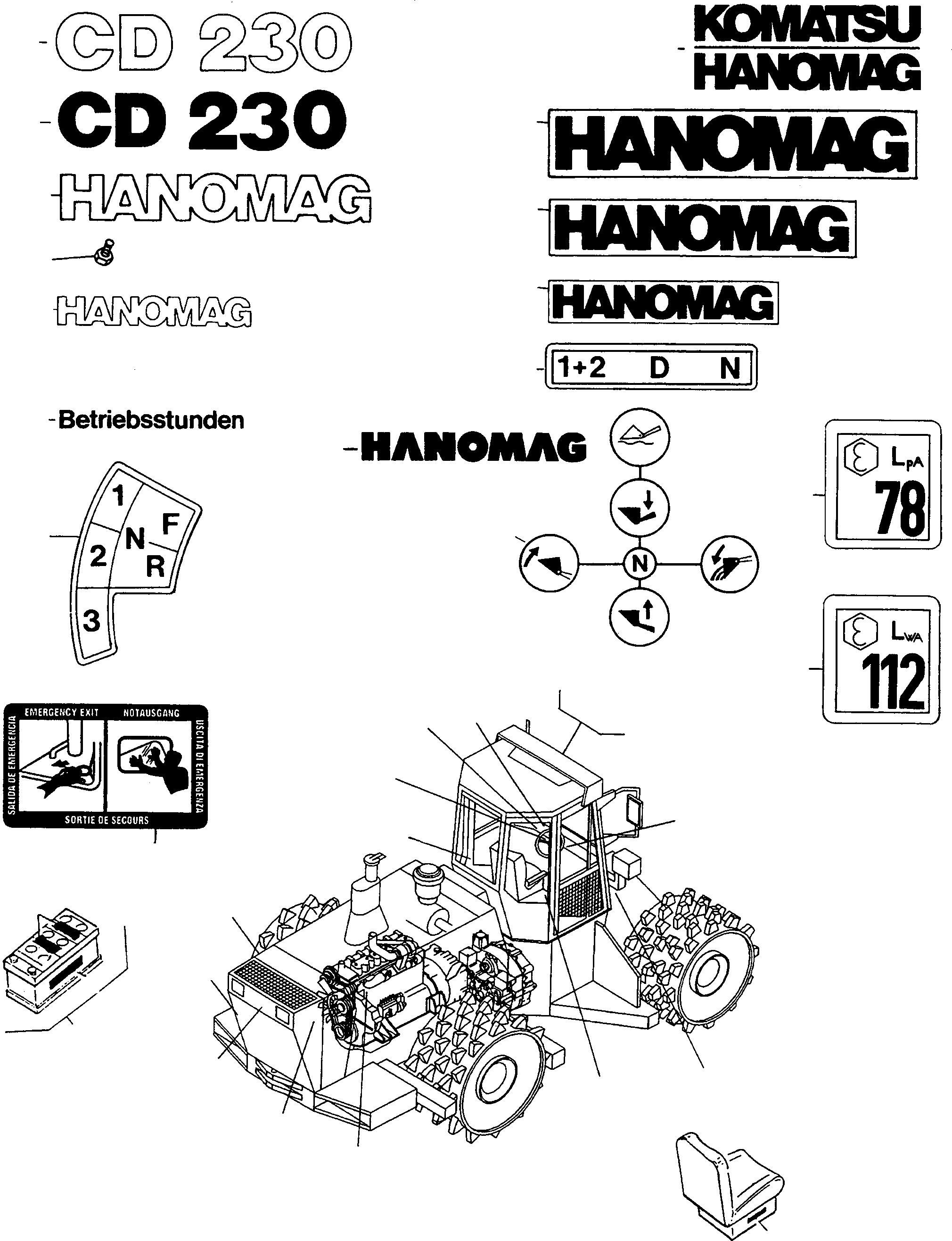 NOTE PLATE 5014274M1 KOMATSU