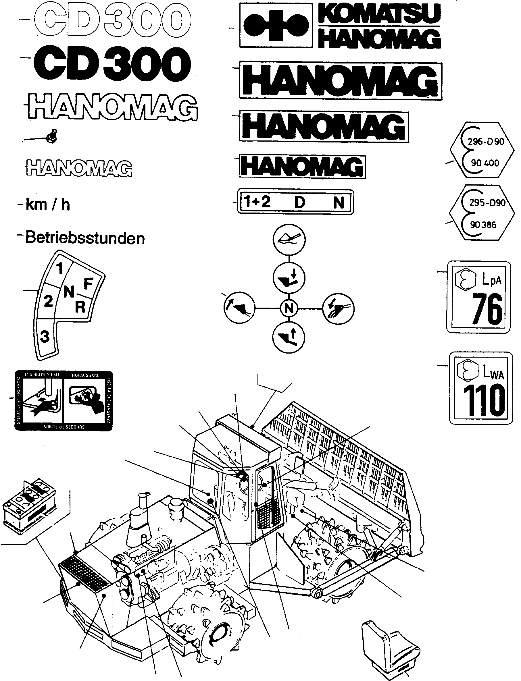 NOTE PLATE 4250757M1 KOMATSU