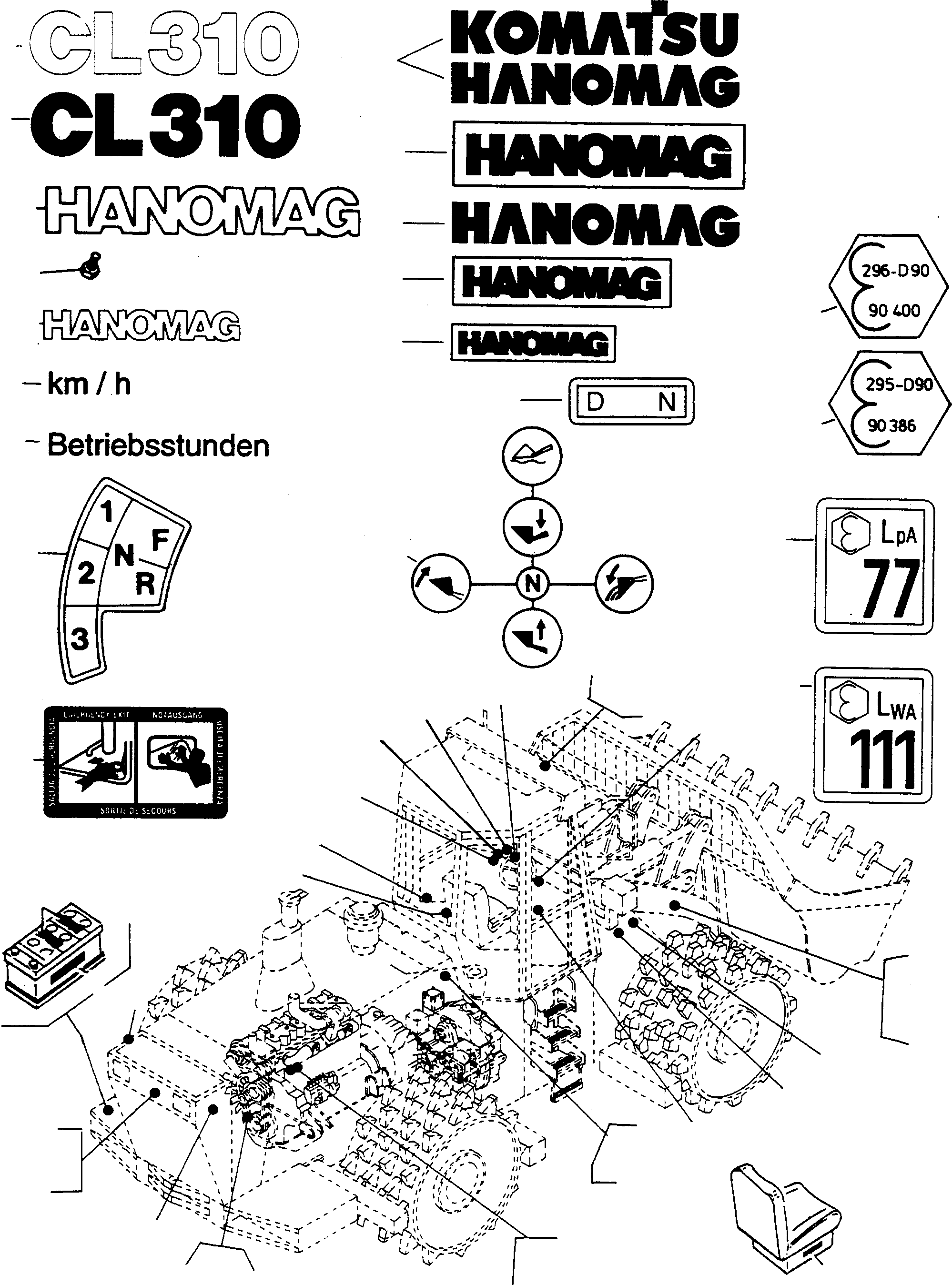NOTE PLATE 4005469M1 KOMATSU