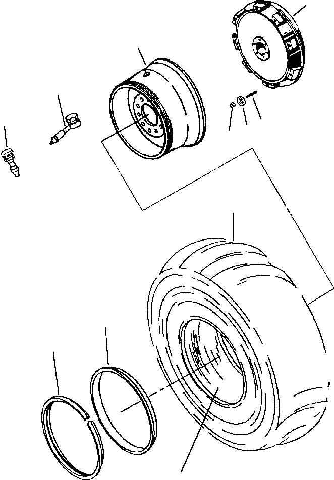 Обод колеса в сборе - 10 X 24 - 3 PIECE 4609 557 H91 KOMATSU