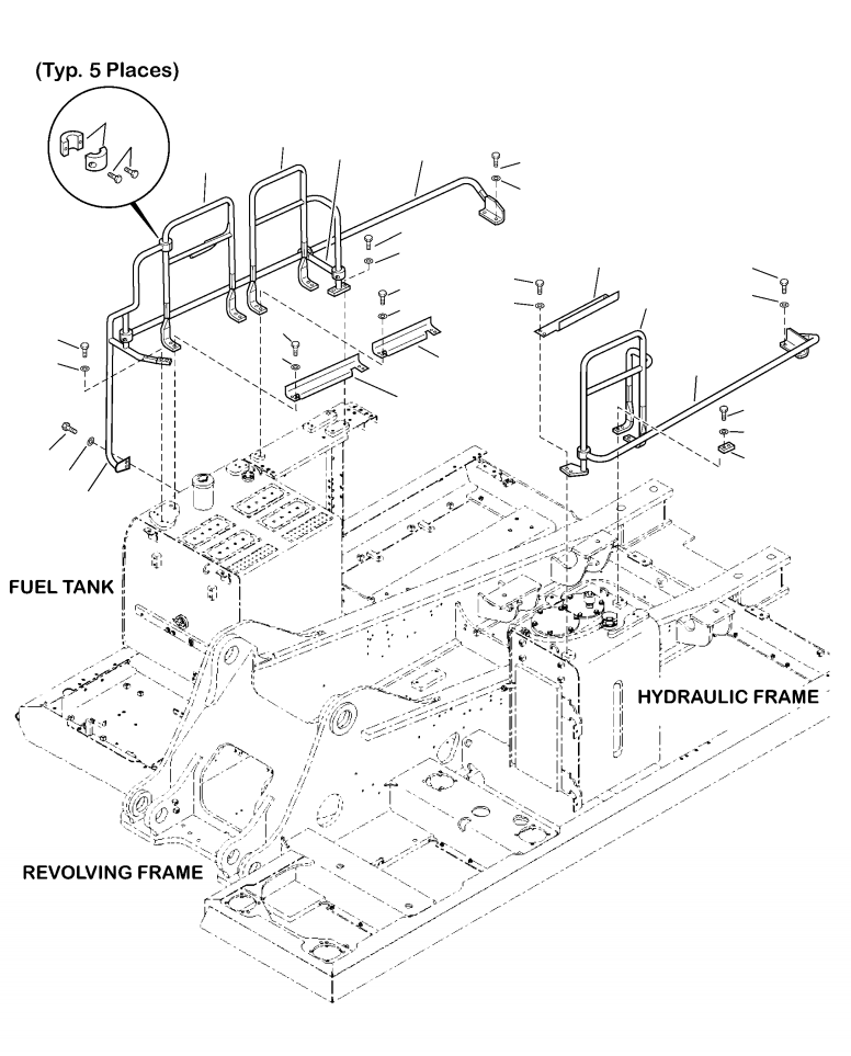 HANDRAIL, L.H. 207-54-A9630 KOMATSU