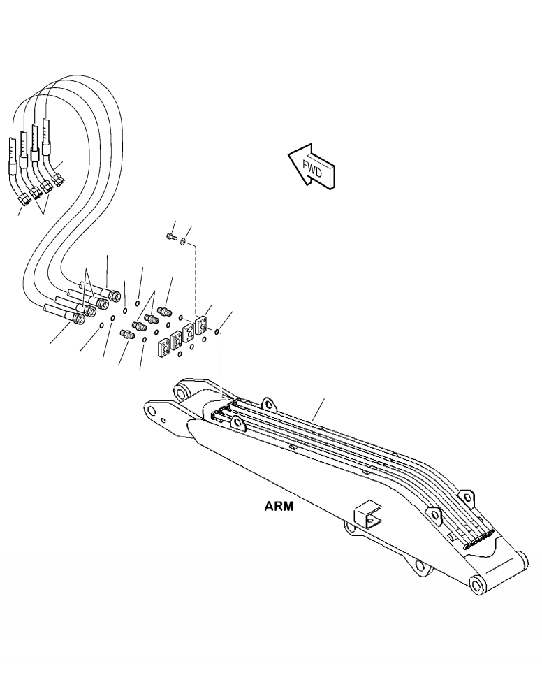 HOSE, GRAPPLE (OPEN AND CLOSE) 02767-00635 KOMATSU