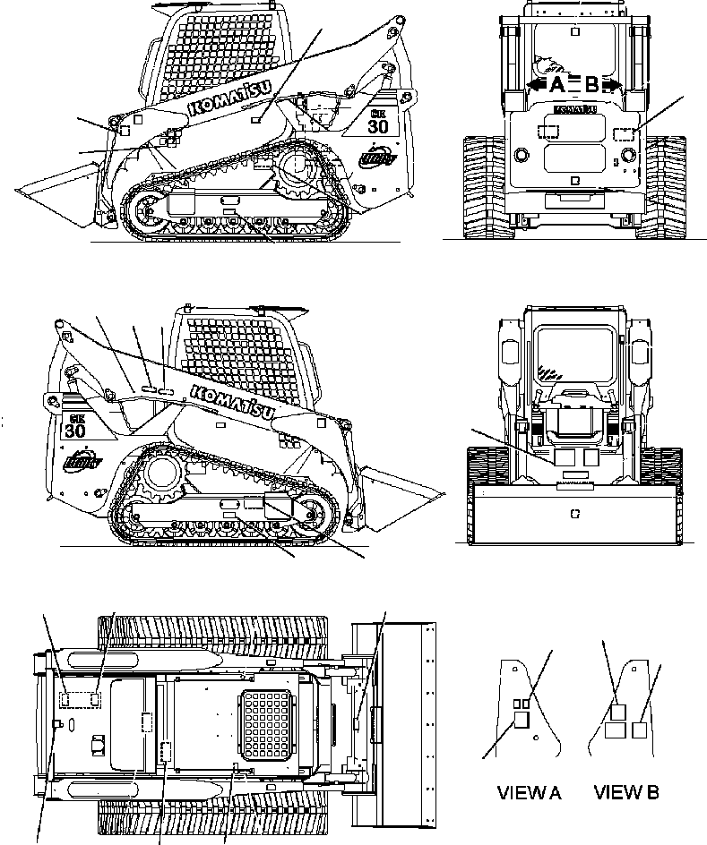 DECAL, LOADER SAFETY BAR 37B-98-12950 KOMATSU