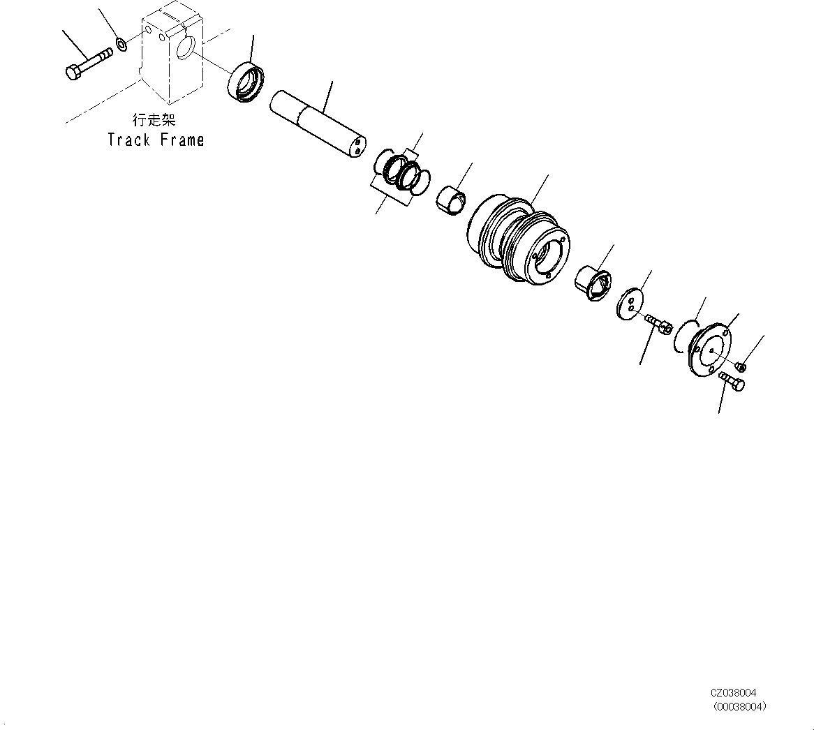 CARRIER ROLLER A. 2A8-30-D3160 KOMATSU