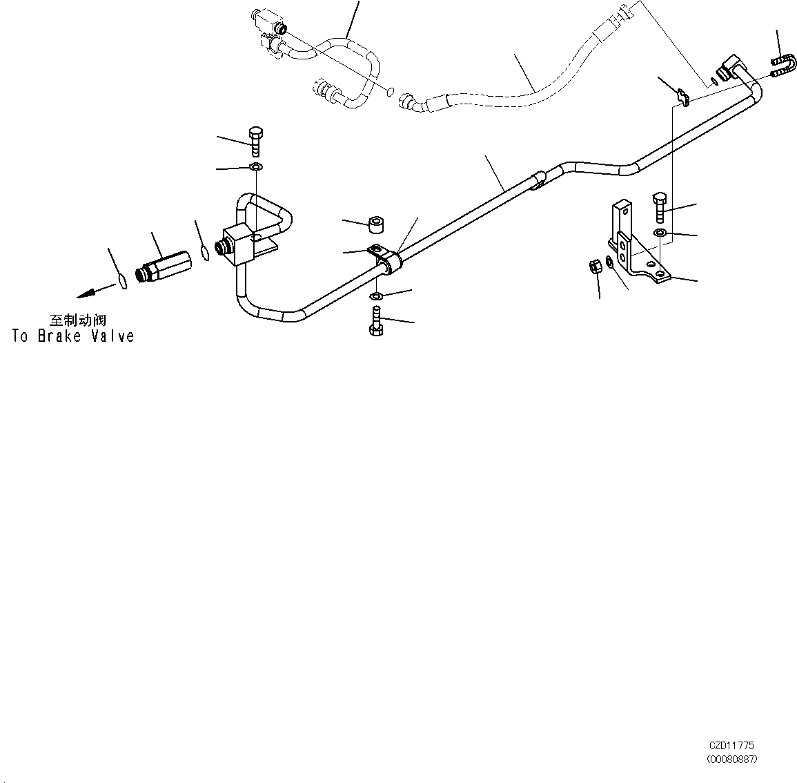 Hose, Face Seal Type(Brake Piping) (02755-20405) KOMATSU