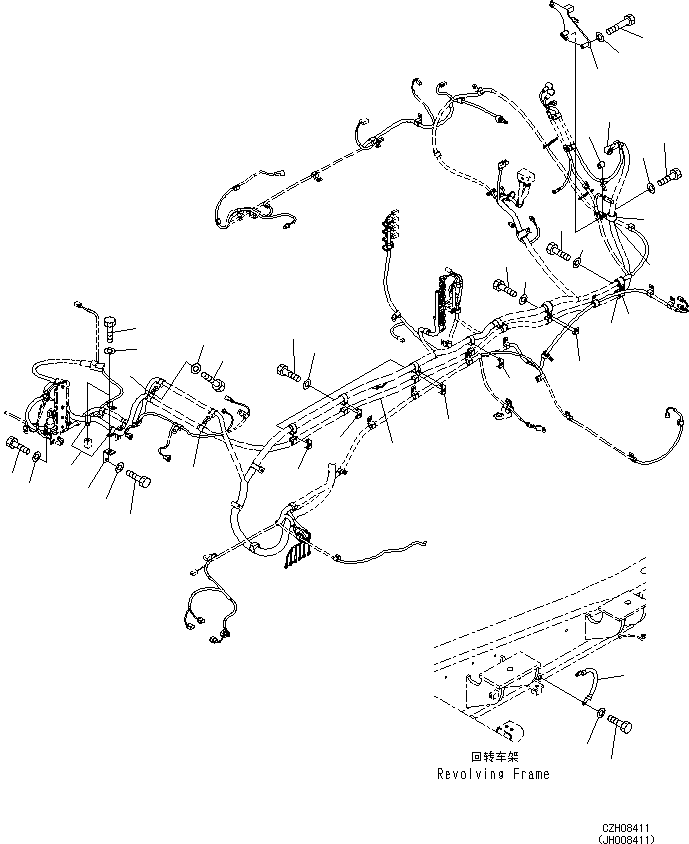 Cable(Cab,Floor, Wiring Harness) (207-06-77121) KOMATSU