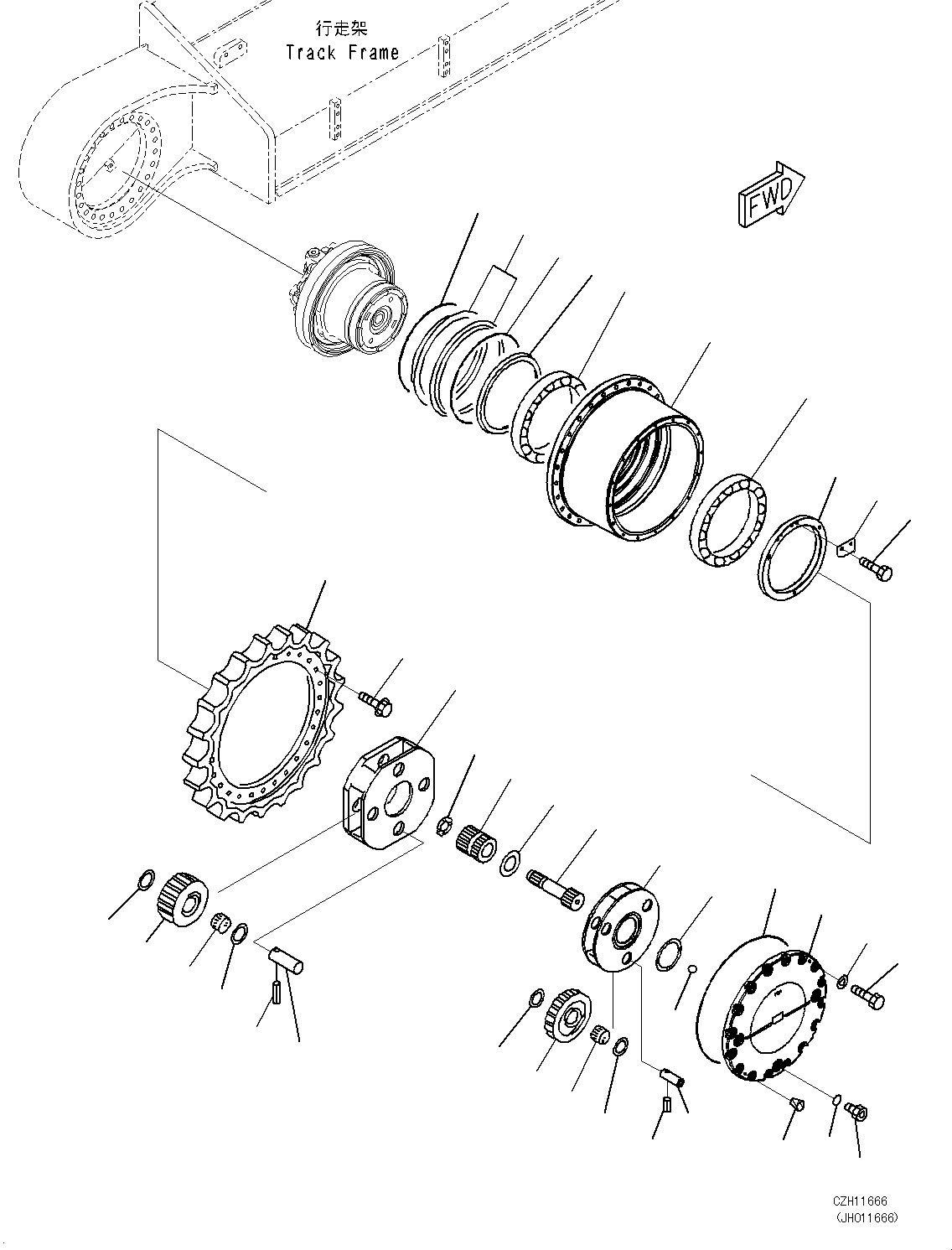 Бортовой редуктор в сборе 208-27-00480 KOMATSU