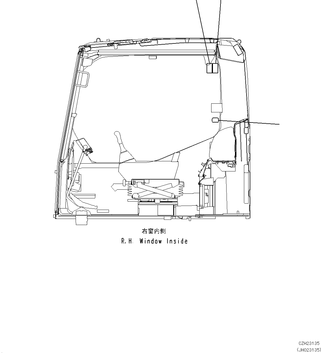 Plate. Caution, Stow the Wiper 22B-00-32710 KOMATSU