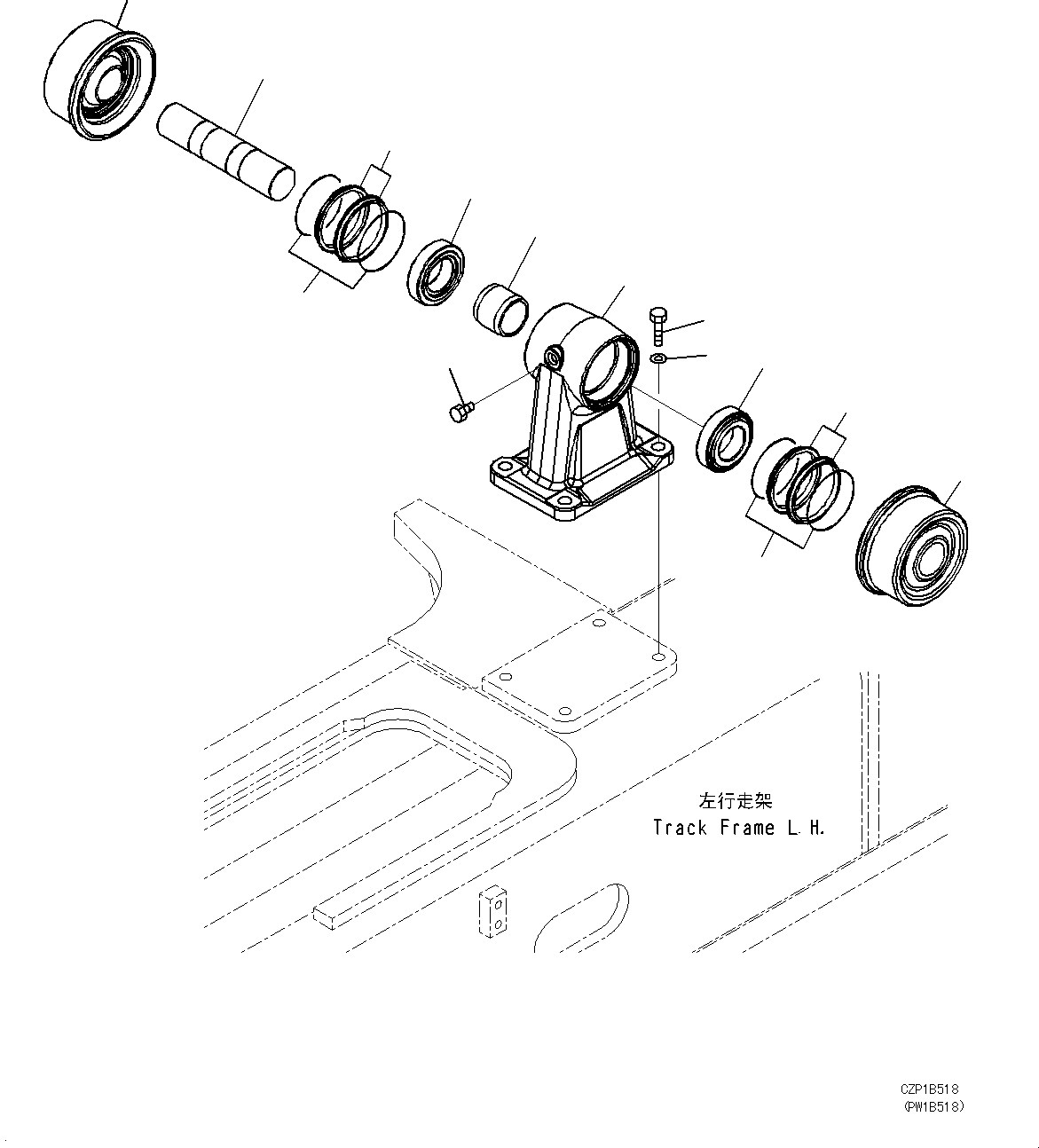 Carrier Roller Assembly 209-30-00301 KOMATSU