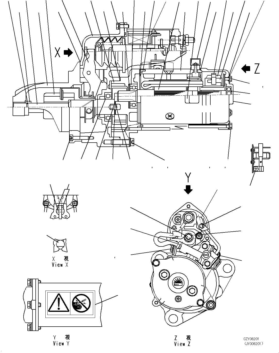 Plate, Warning, No Jump Start 09842-A0642 KOMATSU