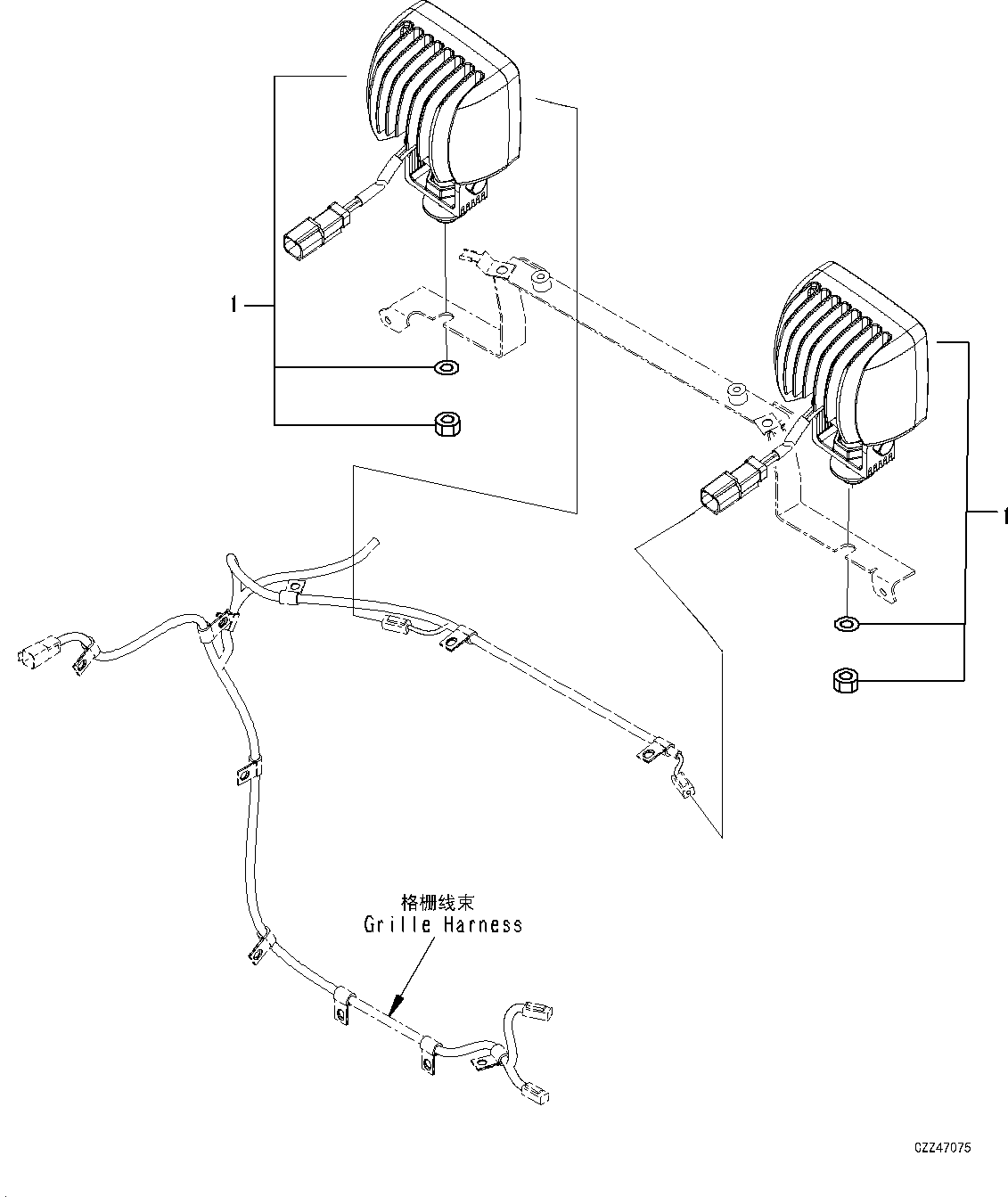 LED WORK LAMP ASS'Y 423-06-D6440 KOMATSU