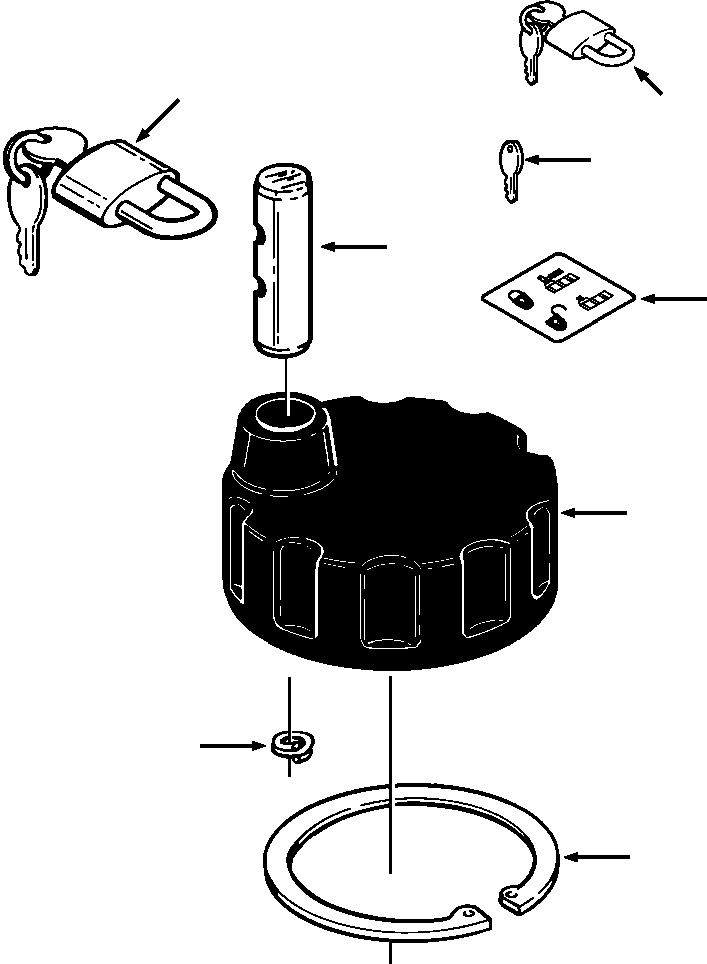 PRODUCT GRAPHIC, LOCK/UNLOCK 1304 203 H1 KOMATSU