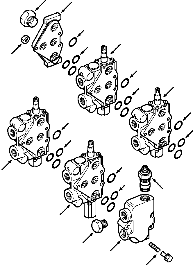 VALVE ASSY, FOUR SPOOL CONTROL 1277 082 H91 KOMATSU