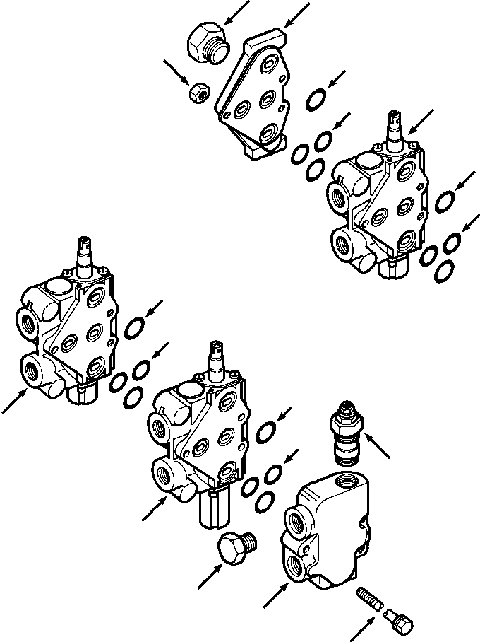 VALVE ASSY, THREE SPOOL CONTROL 1259 210 H91 KOMATSU