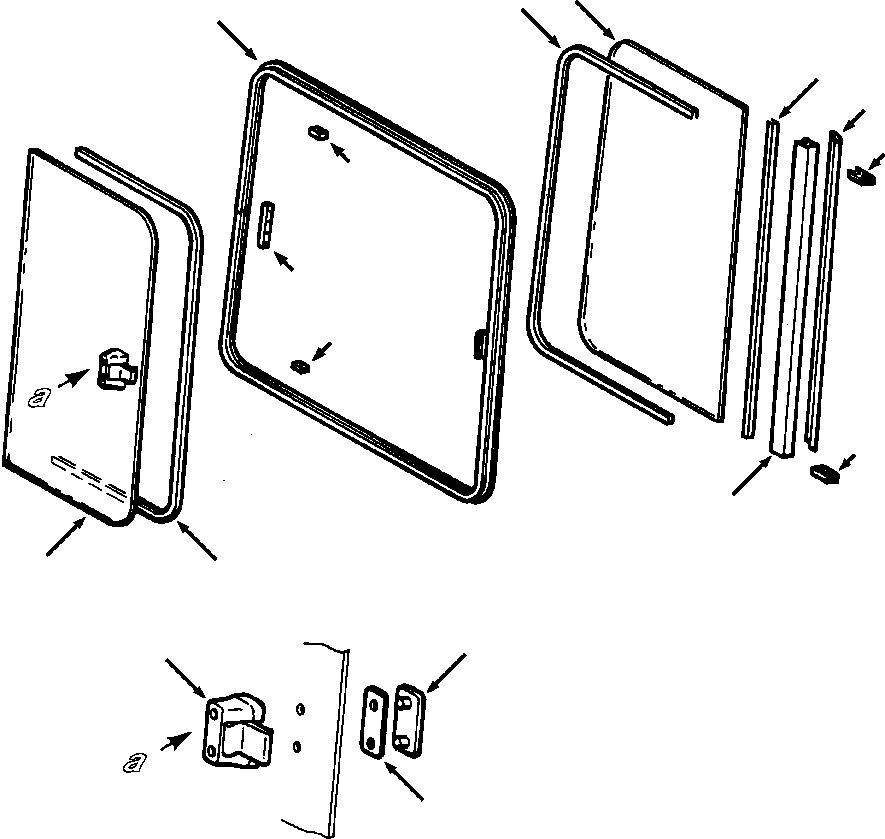 FRAME, WINDOW 1304 353 H91 KOMATSU