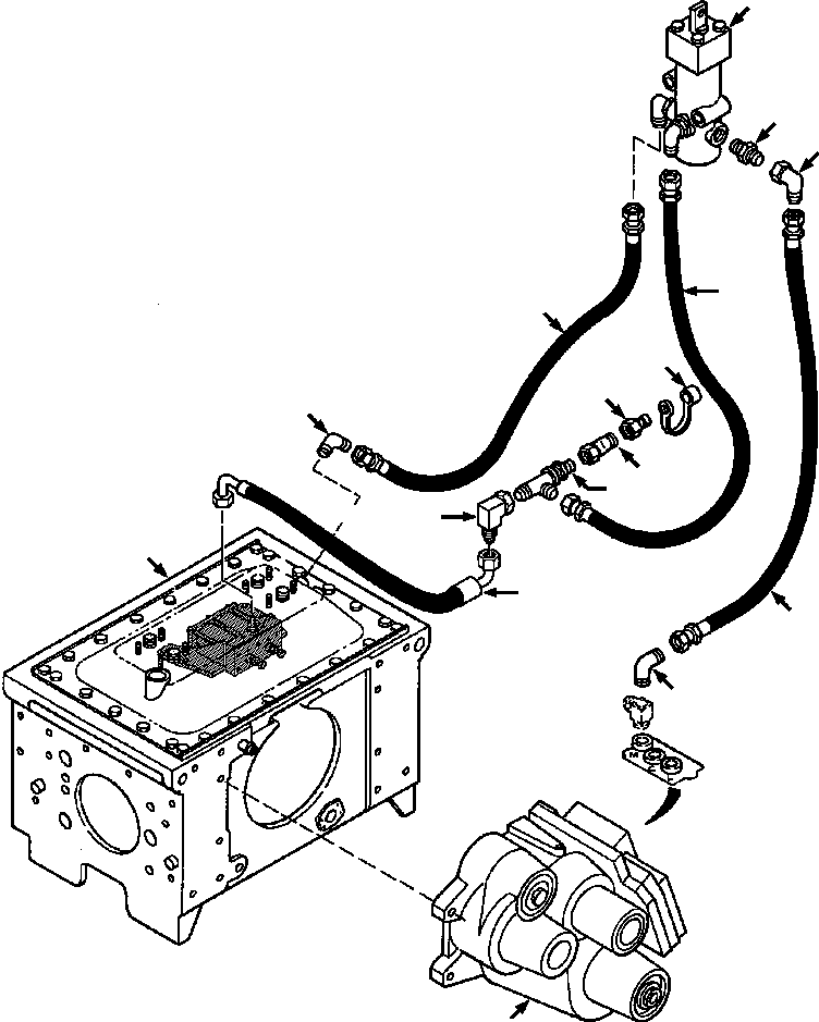 HOSE, B PORT IN BRAKE VALVE TO TEE IN BATTERY BOX 660 866 C1 KOMATSU