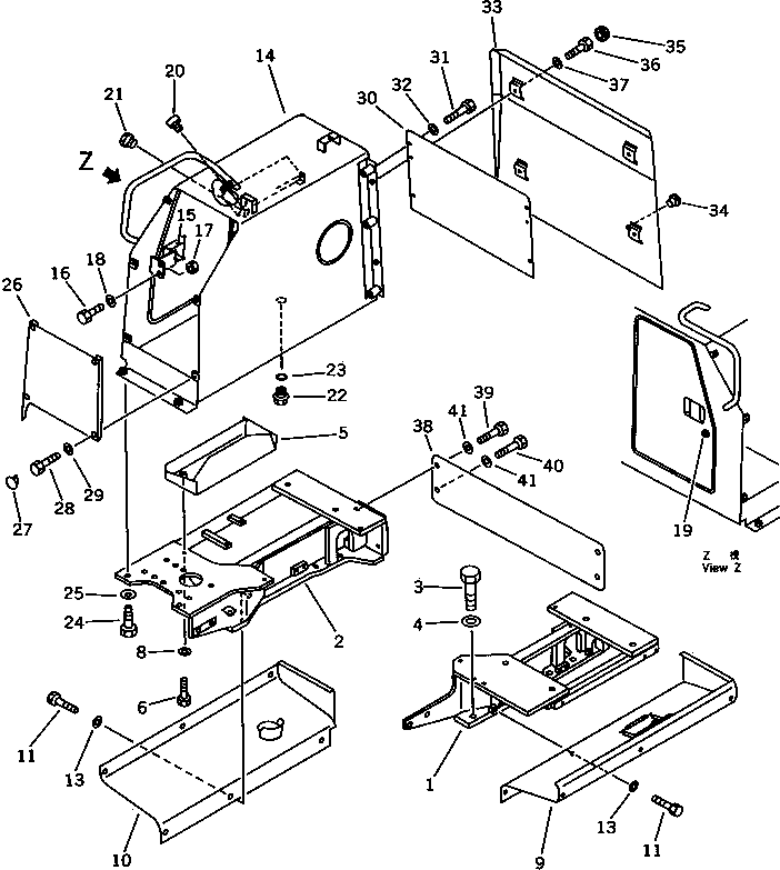 FENDER,R.H. (FOR ADDITIONAL STRAINER) 114-54-49432 KOMATSU