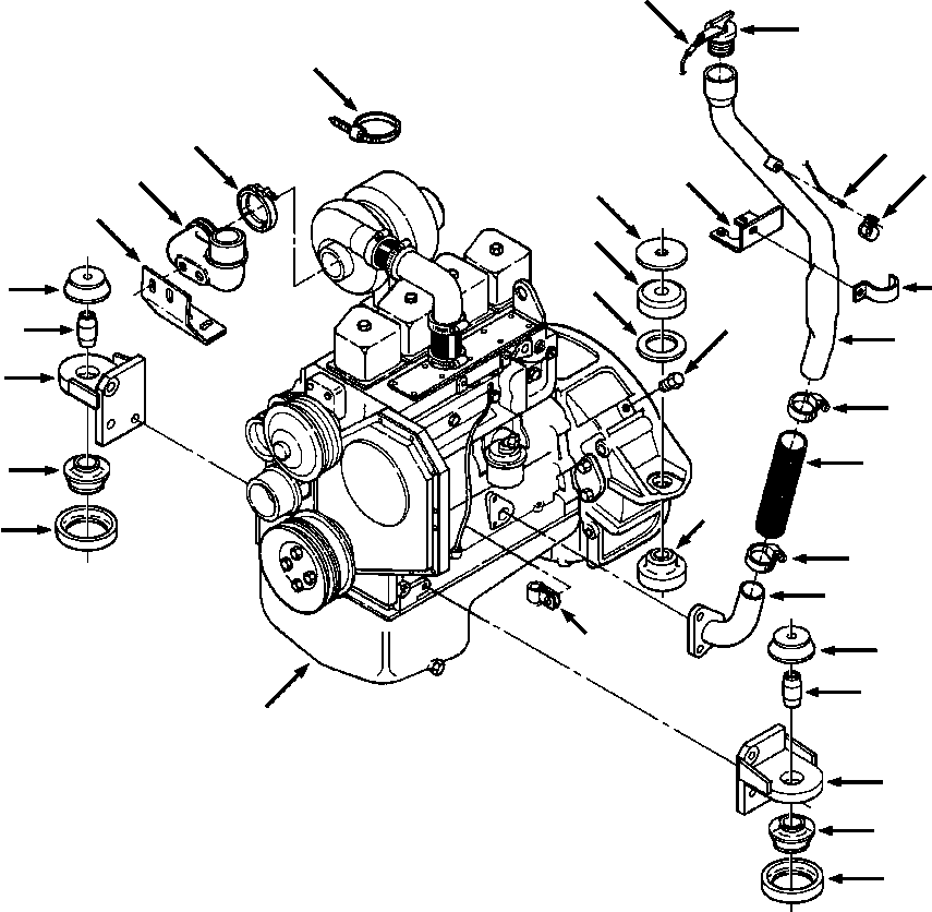 BRACKET, TURBO ELBOW 1281 974 H1 KOMATSU